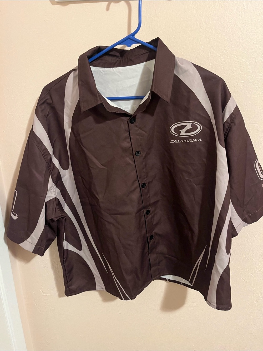 NFINITY Brown and White Short-Sleeve Lightweight Jacket